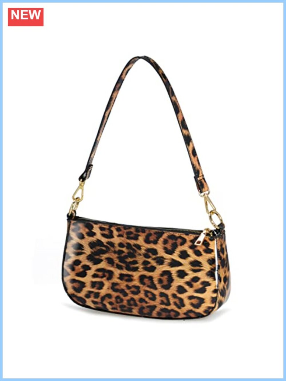 Glossy Patent Vegan Leather Crossbody Clutch with Chain Strap